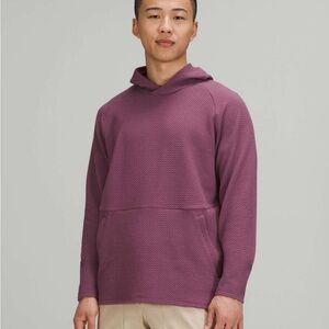 lululemon At Ease Men's Hooded Long-Sleeve textured Shirt in Vintage Plum